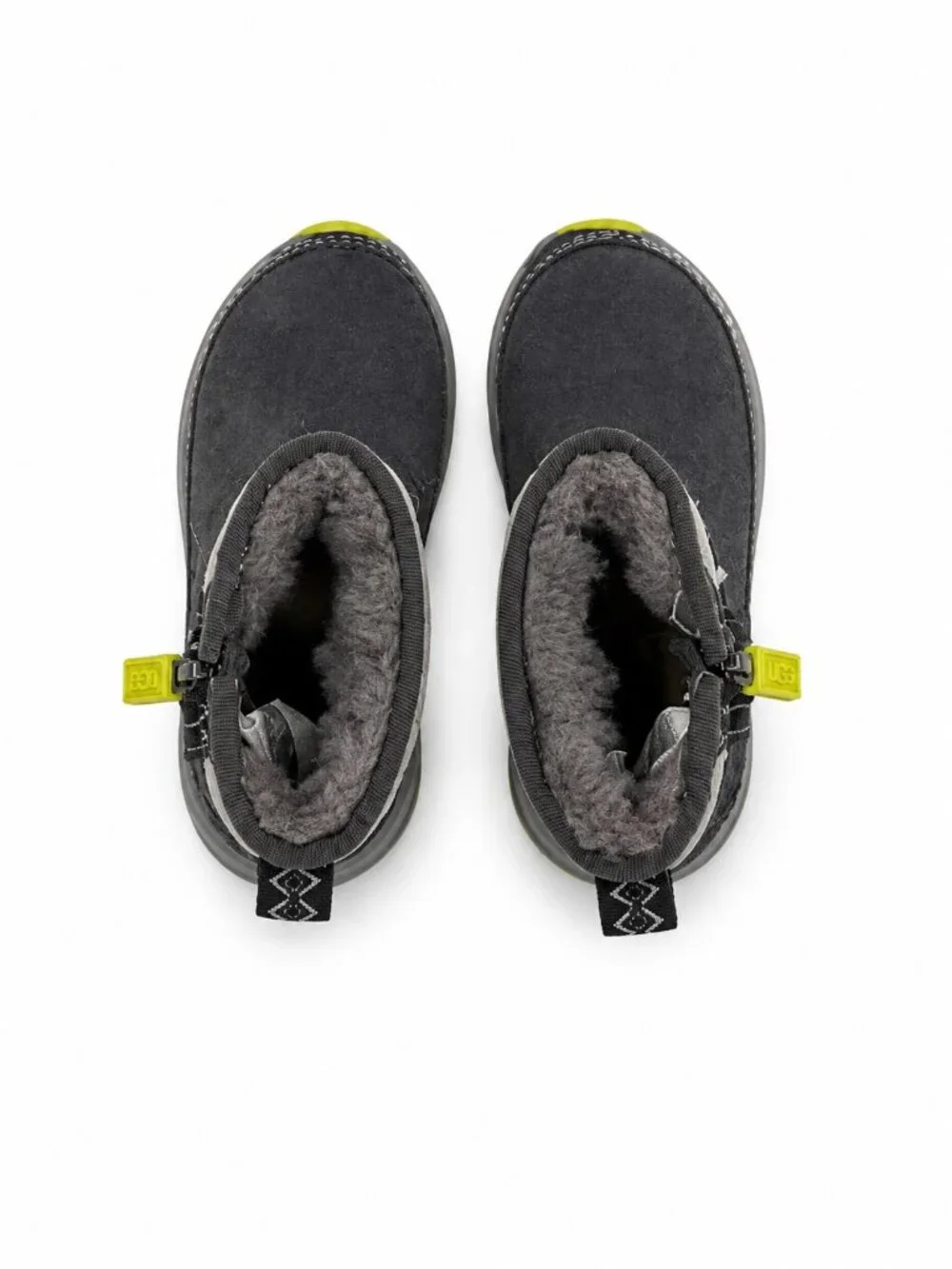 UGG Kids Truckee Weather Boot Grey Neon Yellow Size 7